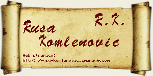 Rusa Komlenović vizit kartica